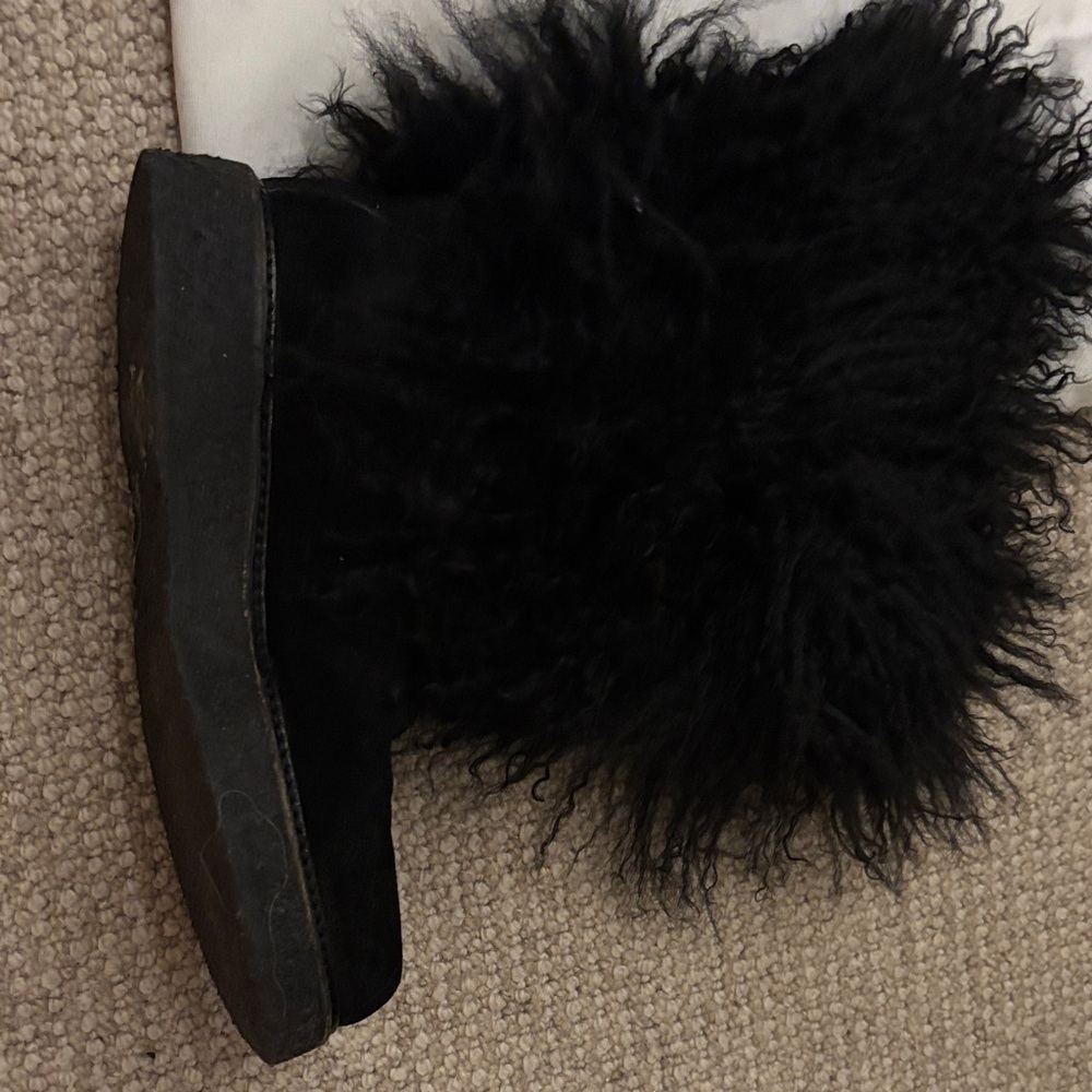 Moncler Black Furry Boots